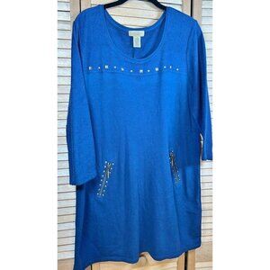 Valerie Stevens Studded Dress with Long Sleeves